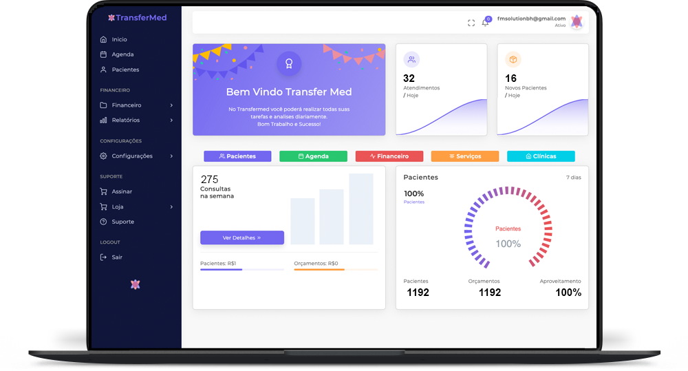 Transfermed software para clínicas 100% online. Tecnologia de ponta em sua clínica. Software para clínicas completo integrado com whatsapp para clínicas